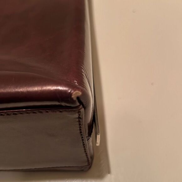 Salvatore Ferragamo Structured Shoulder Bag Shiny Brown Classic Minimalist - Picture 7 of 14